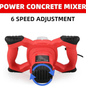 2300W Handheld Electric Cement and Mud Mixer (6-Speed, 110V)