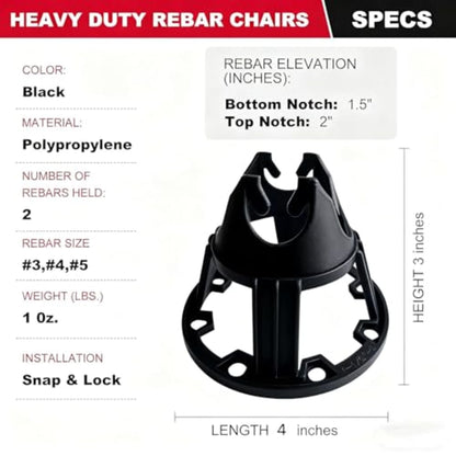 Heavy-Duty Rebar Support Chairs